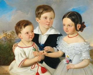 Johann Nepomuk Mayer - Three Siblings.webp