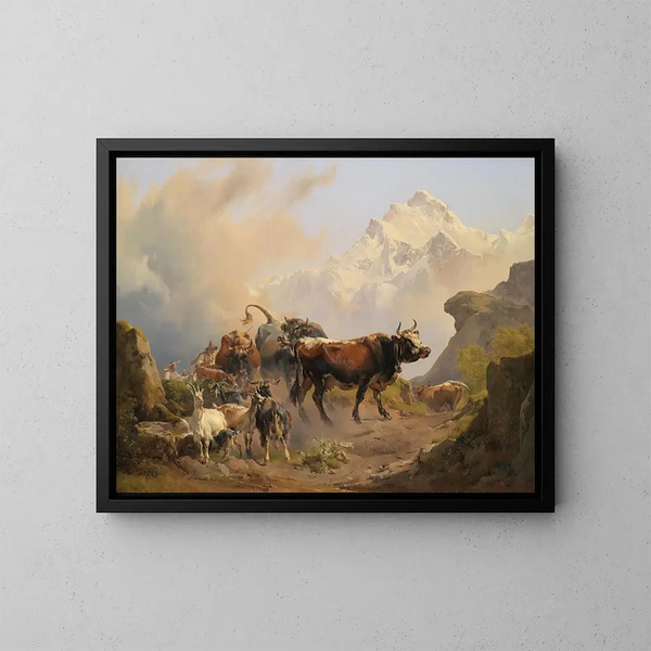 Die transhumance - Johann Nepomuk Rauch — gerahmtes Bild an der Wand