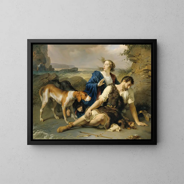 Arindal und Daura - Johann Peter Krafft — gerahmtes Bild an der Wand