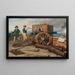 Freunde Künstler schießen mit Kanonen auf die Festung Michele bei Ostia, Ferdinand Jagemann und Peter Krafft - Johann Peter Krafft — gerahmtes Bild an der Wand