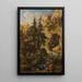 Landschaft mit Wald, Felsenhöhle, Strom und Figuren - Johann Samuel Hetzendorf — gerahmtes Bild an der Wand