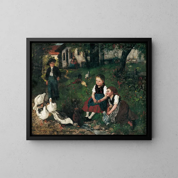 Sommerlicher Tag - Johann Sperl — gerahmtes Bild an der Wand