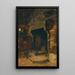 Innenraum mit Kamin - Johann Till der Jüngere — gerahmtes Bild an der Wand