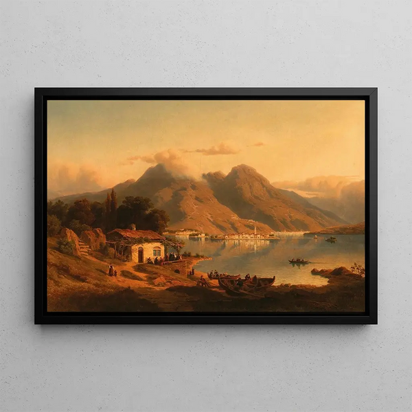 Johann Wilhelm Lindlar - Scene on Lake Maggiore.webp