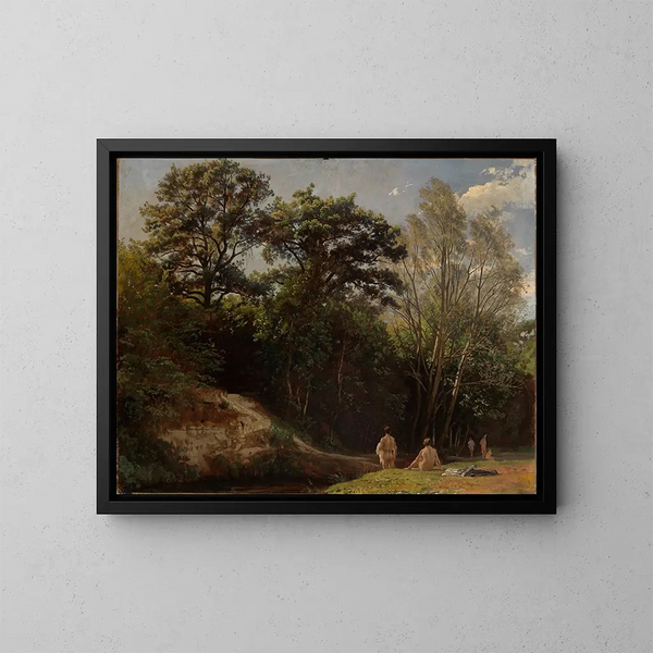 À l'Alb II mit Badenixen - Johann Wilhelm Schirmer — gerahmtes Bild an der Wand