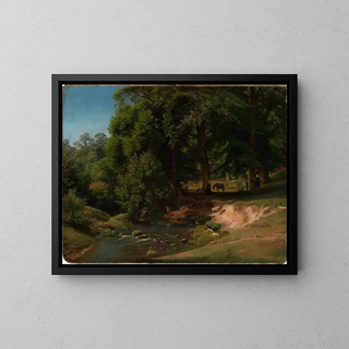 Johann Wilhelm Schirmer - An der Alb I mit rastenden Reitern.webp