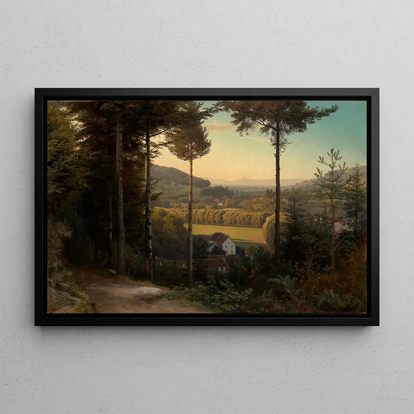 Johann Wilhelm Schirmer - Das Oostal mit Blick auf die Rheinebene und die Vogesen Abend.webp