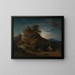 Die Nacht. L'arrivée des Samariters mit dem Verletzten in der Herberge - Johann Wilhelm Schirmer — gerahmtes Bild an der Wand