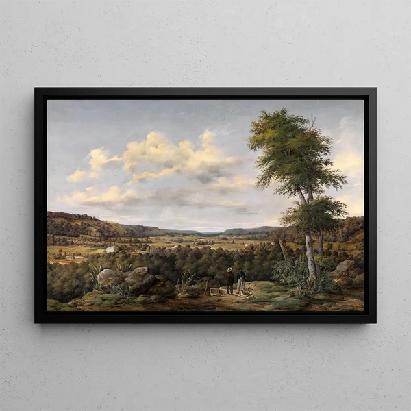 Landschaft in Belgien - Johann Wilhelm Schirmer — gerahmtes Bild an der Wand