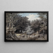 Innenansicht eines Waldes mit Hirschen am Wasser - Johann Wilhelm Schirmer — gerahmtes Bild an der Wand