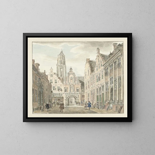 Johanna de Bruyn - Nieuwstraat in Utrecht met gezicht op de Domtoren after Jan de Beijer.webp