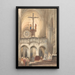 Innenansicht einer Kirche mit Messe - Johannes Bosboom — gerahmtes Bild an der Wand
