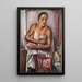 Frau mit Maske - Johannes Greenberg — gerahmtes Bild an der Wand
