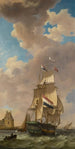 eines Gemäldes Ein Händler vor der Küste von Veere - Johannes Hermanus Koekkoek — Ansicht des Kunstwerks