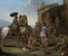 der Reisenden, die vor einer Osteria anhalten - Johannes Lingelbach — Ansicht des Kunstwerks