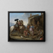 der Reisenden, die vor einer Osteria anhalten - Johannes Lingelbach — gerahmtes Bild an der Wand