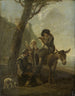 Römische Hirtenfamilie ruht unter einem Baum - Johannes Lingelbach — Ansicht des Kunstwerks