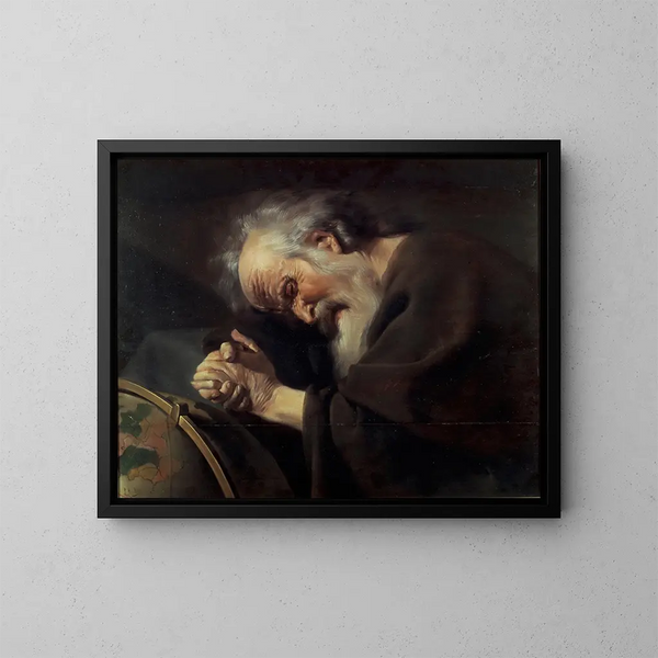 Héraclite - Johannes Paulus Moreelse — gerahmtes Bild an der Wand