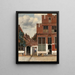 Ansicht der Häuser von Delft, bekannt als Die Kleine Straße - Johannes Vermeer — gerahmtes Bild an der Wand