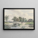 Landschaft mit kleiner Brücke und Figuren vor einem Bauernhof - Johannes Warnardus Bilders — gerahmtes Bild an der Wand