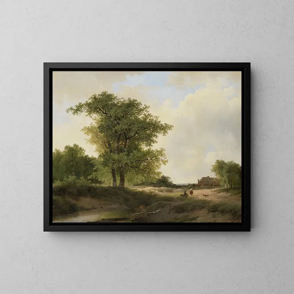 Landschaft mit Bauernhof - Johannes Wernardus Bilders — gerahmtes Bild an der Wand