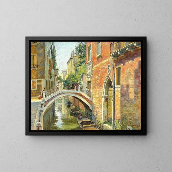 Kanal von Venedig - Johannes Wilhjelm — gerahmtes Bild an der Wand