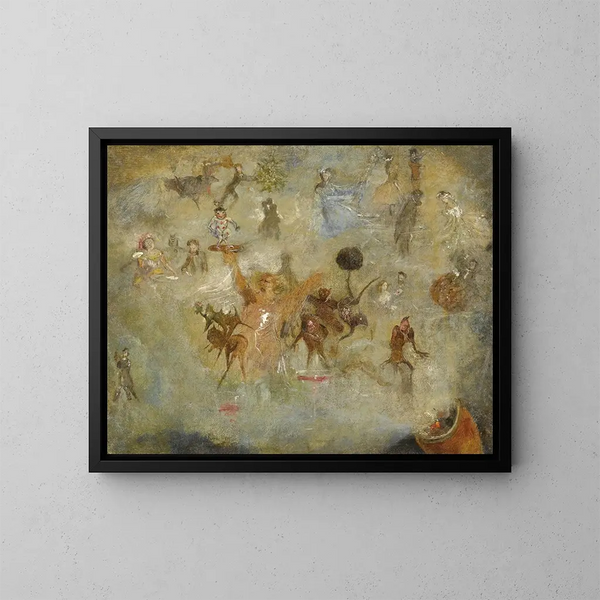 Der Traum der Pfeife - John Anster Fitzgerald — gerahmtes Bild an der Wand