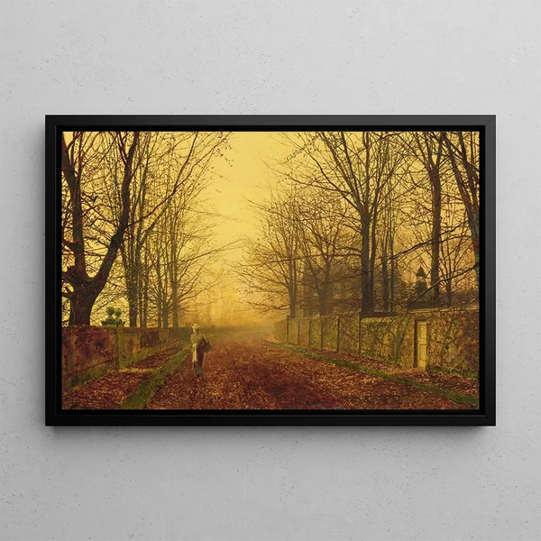 Ein goldenes Idyll - John Atkinson Grimshaw — gerahmtes Bild an der Wand