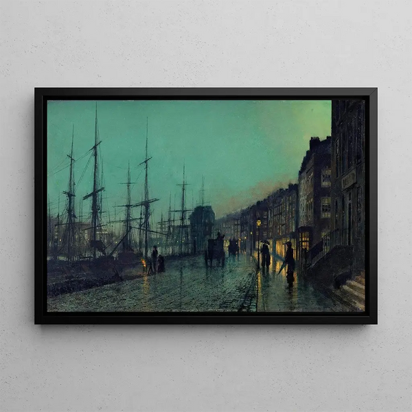 Navires sur le Clyde - John Atkinson Grimshaw — gerahmtes Bild an der Wand