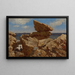 Anse rocheuse avec rocher en équilibre - John Bradley Hudson — gerahmtes Bild an der Wand