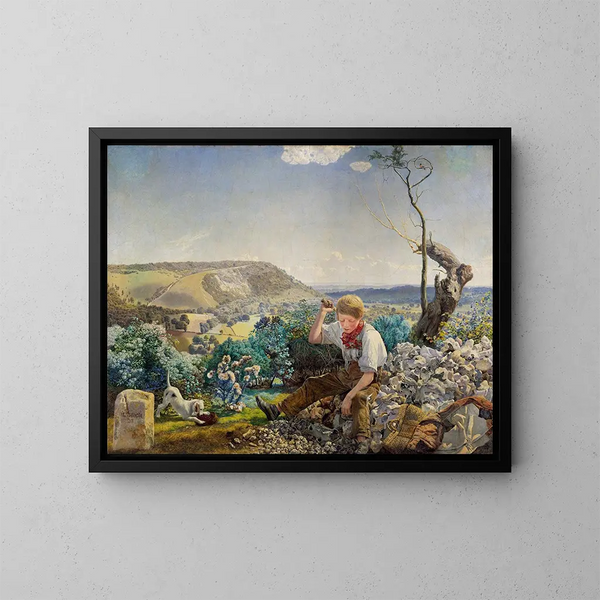 Der Steinhauer - John Brett — gerahmtes Bild an der Wand