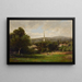 Landschaft mit Kirche - John Bunyan Bristol — gerahmtes Bild an der Wand
