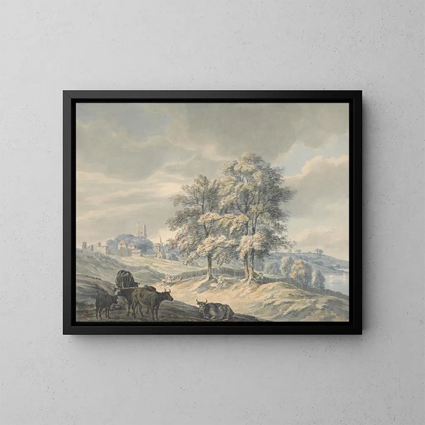 Blick auf Saint-Margaret in Rochester, Kent - John Cleveley der Jüngere — gerahmtes Bild an der Wand