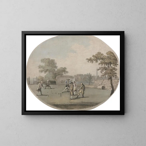 Eine Partie Boule - John Collet — gerahmtes Bild an der Wand