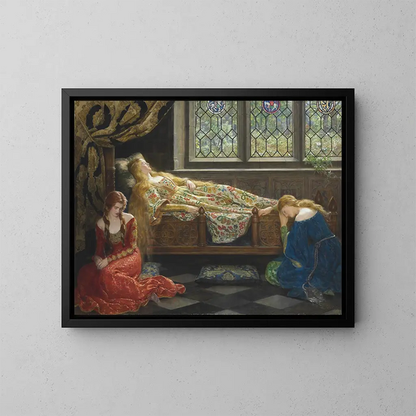 La Belle au bois dormant - John Collier — gerahmtes Bild an der Wand