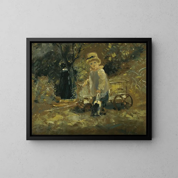 Ein Junge mit einem Spielzeugwagen - John Constable — gerahmtes Bild an der Wand