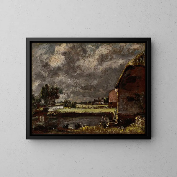 Eine Aussicht auf die Ufer des Flusses Stour - John Constable — gerahmtes Bild an der Wand