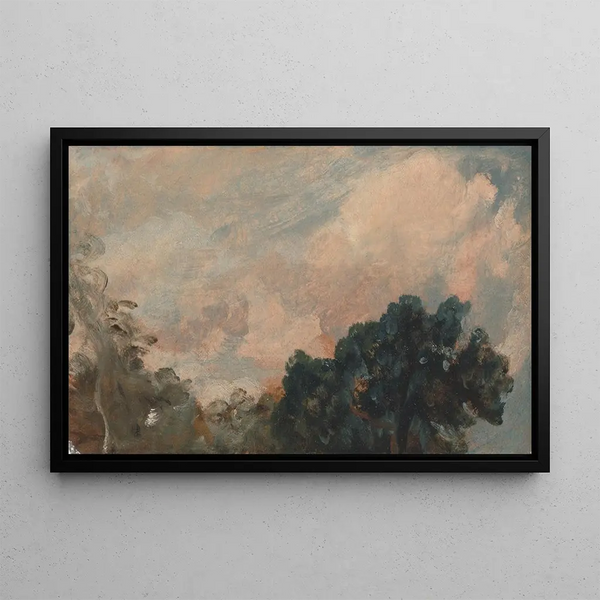 Studie der Wolken mit Bäumen - John Constable — gerahmtes Bild an der Wand