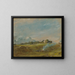 Hampstead Heath mit Lagerfeuer - John Constable — gerahmtes Bild an der Wand