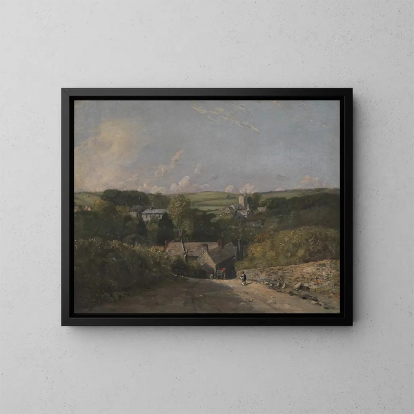 Dorf von Osmington - John Constable — gerahmtes Bild an der Wand