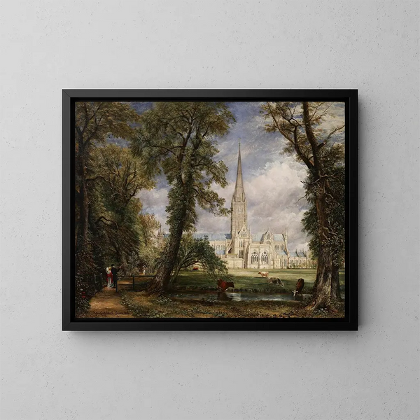 Die Kathedrale von Salisbury vom Bischofsgarten aus - John Constable — gerahmtes Bild an der Wand