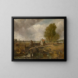 John Constable - Study of A boat passing a lock.webp