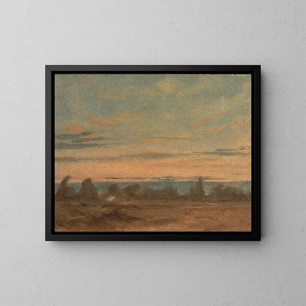 Sommerlandschaft am Abend - John Constable — gerahmtes Bild an der Wand