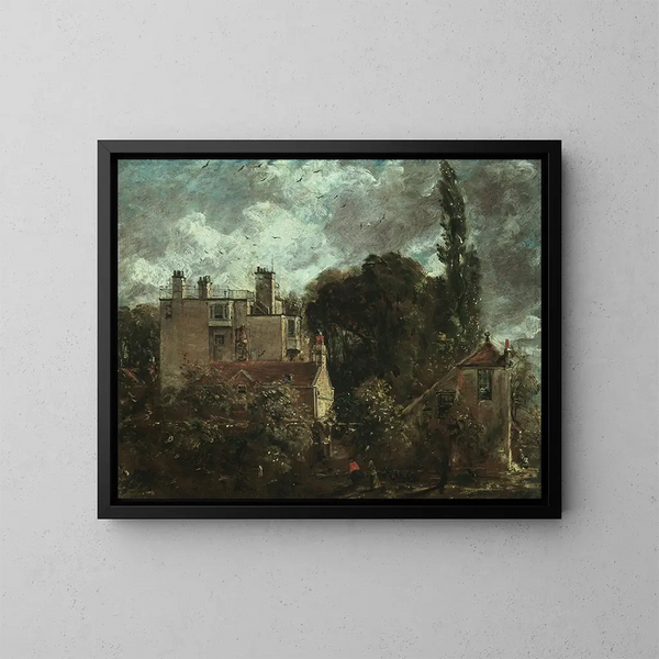 Der Bosquet oder das Haus der Amiraux in Hampstead - John Constable — gerahmtes Bild an der Wand