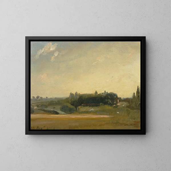 Blick auf die Pfarrkirche von East Bergholt - John Constable — gerahmtes Bild an der Wand