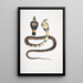 Cobra à bandes Capella variété Naia tripudians var fasciata - John Edward Gray — gerahmtes Bild an der Wand