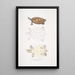 Tortue Batagur Emys Batagur - John Edward Gray — gerahmtes Bild an der Wand