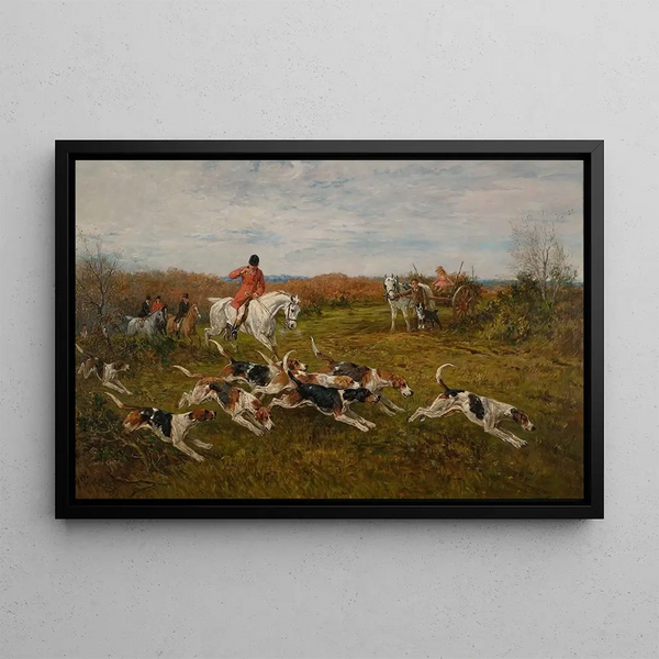 Die Jagd im vollen Lauf - John Emms — gerahmtes Bild an der Wand