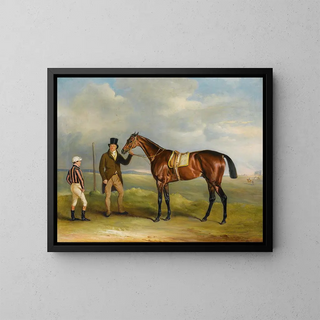 John Ferneley - The Marquis Of Clevelands Chorister Winner Of The 1831 St Leger Held By His Trainer John Smith With Jockey John Bartham Day At Doncaster.webp