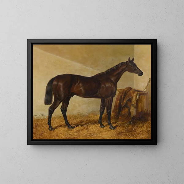 Charles XII, Sieger des St Leger und des Gold Cup von Doncaster - John Frederick Herring der Ältere — gerahmtes Bild an der Wand